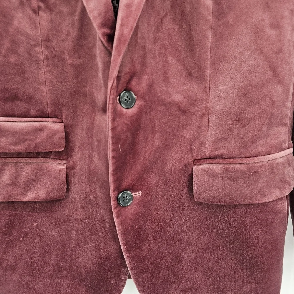 INC International Concepts Slim Fit Velveteen Mauve Blazer Mens Size Large